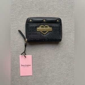 New- Juicy Couture black & gold zipper wallet w/ tags